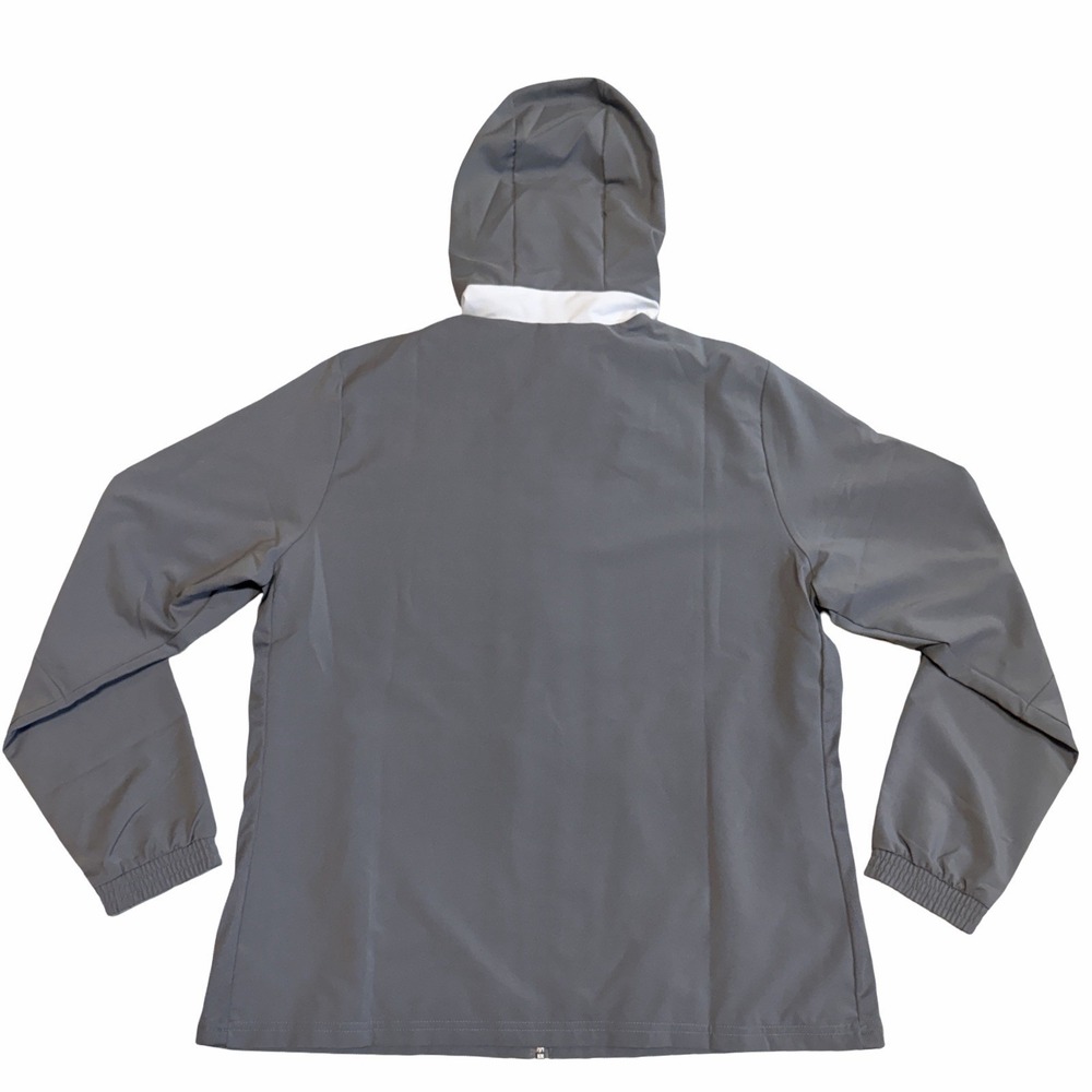 Adidas Tiro 21 Women's Hooded Soccer Windbreaker Track Jacket Gray L NWT - Picture 2 of 6